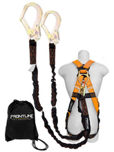 Load image into Gallery viewer, Frontline K100-62R Combat Compliance Kit - Harness, 6&#39; Double Rebar Hook Leg Lanyard and Drawstring Bag
