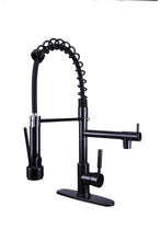 Load image into Gallery viewer, Oil Bronze Black High Arc brass Kitchen Sink Faucet Pull Down metal Spray with deck plate
