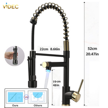 Load image into Gallery viewer, VIDEC KW-21RK  Smart Kitchen Faucet, 3 Modes Pull Down Sprayer, LED Temperature Control, Ceramic Valve, 360-Degree Rotation, 1 or 3 Hole Deck Plate.
