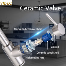 Load image into Gallery viewer, VIDEC KW-21SN Smart Kitchen Faucet, 3 Modes Pull Down Sprayer, LED Temperature Control, Ceramic Valve, 360-Degree Rotation, 1 or 3 Hole Deck Plate.

