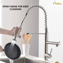 Carregar imagem no visualizador da galeria, VIDEC KW-29SN Smart Kitchen Faucet, 3 Modes Pull Down Sprayer, LED Temperature Control, Ceramic Valve, 360-Degree Rotation, 1 or 3 Hole Deck Plate.
