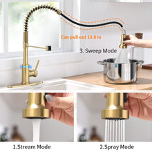 Carregar imagem no visualizador da galeria, VIDEC KW-66J  Smart Touch On Kitchen Faucet, 3 Modes Pull Down Sprayer, Smart Touch Sensor Activated, LED Temperature Control, Auto ON/Off, Ceramic Valve, 360-Degree Rotation, 1 or 3 Hole Deck Plate.
