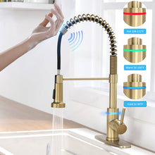 Carregar imagem no visualizador da galeria, VIDEC KW-66J  Smart Touch On Kitchen Faucet, 3 Modes Pull Down Sprayer, Smart Touch Sensor Activated, LED Temperature Control, Auto ON/Off, Ceramic Valve, 360-Degree Rotation, 1 or 3 Hole Deck Plate.
