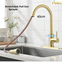 Load image into Gallery viewer, VIDEC KW-70J Smart Touch On Kitchen Faucet, 3 Modes Pull Down Sprayer, Smart Touch Sensor Activated, LED Temperature Control, Auto ON/Off, Ceramic Valve, 360-Degree Rotation, 1 or 3 Hole Deck Plate.
