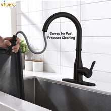 Load image into Gallery viewer, VIDEC KW-86R Smart Kitchen Faucet, 3 Modes Pull Down Smart Sprayer, Ceramic Valve, 360-Degree Rotation, 1 or 3 Hole Deck Plate.
