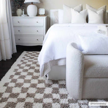 Load image into Gallery viewer, Kieu Taupe Checkered Shag Rug
