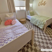 Load image into Gallery viewer, Kieu Taupe Checkered Shag Rug
