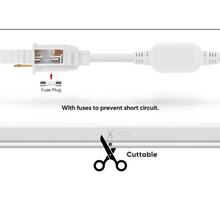 Cargar imagen en el visor de la galería, Super Bright 110V LED Neon Rope Light - 6.5W/Meter, 6300K Cool White and 226 LM/Meter - Energy Efficient Commercial LED Neon Rope Light
