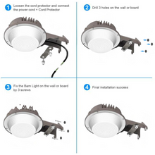 Cargar imagen en el visor de la galería, 35W LED Barn Light - 4900 Lumens - IP65 - 5000K Daylight - Wall Mount Exterior Farm Light Fixture
