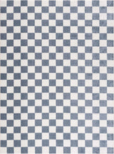 Carregar imagem no visualizador da galeria, Brone Blue Checkered Washable Rug
