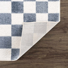 Carregar imagem no visualizador da galeria, Brone Blue Checkered Washable Rug
