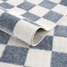 Carregar imagem no visualizador da galeria, Brone Blue Checkered Washable Rug
