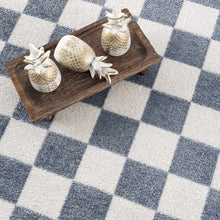 Carregar imagem no visualizador da galeria, Brone Blue Checkered Washable Rug
