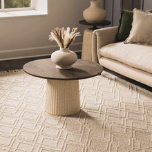 Load image into Gallery viewer, Ramsbury Beige Trellis Wool Rug
