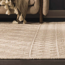 Load image into Gallery viewer, Ramsbury Beige Trellis Wool Rug
