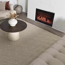 Load image into Gallery viewer, Ramsbury Beige Trellis Wool Rug
