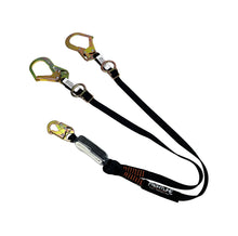 Load image into Gallery viewer, Frontline LPO62RADJ Combat 6&#39; Tie-Back Double Leg Shock Absorbing Lanyard with Rebar Hooks
