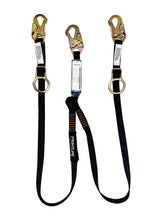 Cargar imagen en el visor de la galería, Frontline LPO62SADJ Combat 6&#39; Tie-Back Double Leg Shock Absorbing Lanyard with Snaphooks
