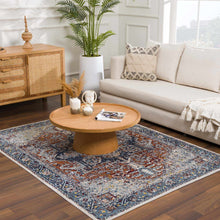 Load image into Gallery viewer, Cabacungan Blue &amp; Rust Washable Area Rug - Clearance
