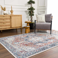Load image into Gallery viewer, Cabacungan Blue &amp; Rust Washable Area Rug - Clearance
