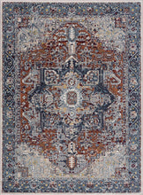 Load image into Gallery viewer, Cabacungan Blue &amp; Rust Washable Area Rug - Clearance
