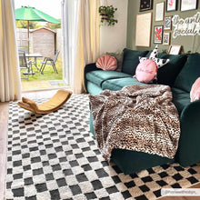 Load image into Gallery viewer, Lajos Black &amp; White Checkered Area Rug
