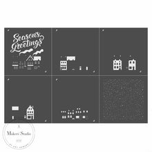 Load image into Gallery viewer, Layered Houses - Mesh Stencil 18x12
