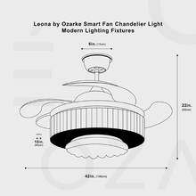 Load image into Gallery viewer, Leona by Ozarke Smart Fan Chandelier Light - Modern Lighting Fixtures
