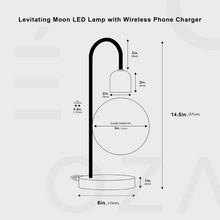 Load image into Gallery viewer, Levitating Moon LED Lamp with Wireless Phone Charger
