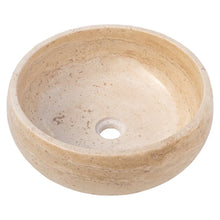 Load image into Gallery viewer, Light Beige Travertine Natural Stone Above Vanity Bathroom Vessel Sink Polished
