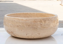 Load image into Gallery viewer, Light Beige Travertine Natural Stone Above Vanity Bathroom Vessel Sink Polished
