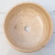 Load image into Gallery viewer, Light Beige Travertine Natural Stone Above Vanity Bathroom Vessel Sink Polished
