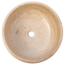 Load image into Gallery viewer, Light Beige Travertine Natural Stone Above Vanity Bathroom Vessel Sink Polished
