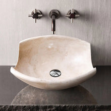 Load image into Gallery viewer, Light Travertine Natural Stone Special Shape Above Vanity Bathroom Sink Honed
