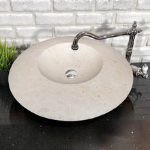 Load image into Gallery viewer, Light Travertine Natural Stone UFO Shape Above Vanity Bathroom Sink Honed

