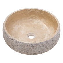 Load image into Gallery viewer, Light Beige Travertine Above Vanity Bathroom Sink Rustic Outside (D)16&quot; (H)6&quot;

