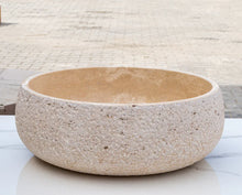Load image into Gallery viewer, Light Beige Travertine Above Vanity Bathroom Sink Rustic Outside (D)16&quot; (H)6&quot;
