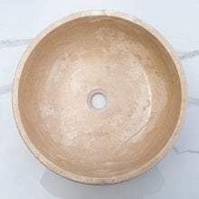 Load image into Gallery viewer, Light Beige Travertine Above Vanity Bathroom Sink Rustic Outside (D)16&quot; (H)6&quot;
