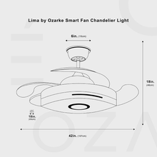 Carregar imagem no visualizador da galeria, Lima by Ozarke Smart Fan Chandelier Light
