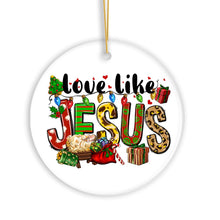 Carregar imagem no visualizador da galeria, Love like Jesus Playful Christmas Plaid Religious Ornament
