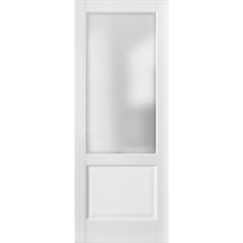 Load image into Gallery viewer, Lucia 22 White Silk Barn Door Slab with Frosted Glass
