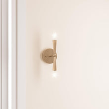 Load image into Gallery viewer, Mizu Mid-Century Modern Gold 2-Light Wall Sconce Light
