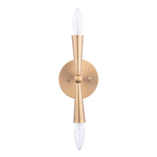Load image into Gallery viewer, Mizu Mid-Century Modern Gold 2-Light Wall Sconce Light
