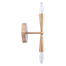 Load image into Gallery viewer, Mizu Mid-Century Modern Gold 2-Light Wall Sconce Light
