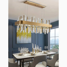 Carregar imagem no visualizador da galeria, MIRODEMI® Abano Terme | Gold And Black Rectangle Crystal Chandelier for Dining Room | S2024S
