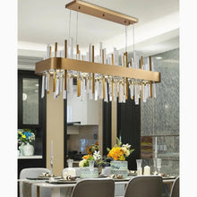 Carregar imagem no visualizador da galeria, MIRODEMI® Abano Terme | Gold And Black Rectangle Crystal Chandelier for Dining Room | S2024S
