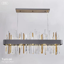 Carregar imagem no visualizador da galeria, MIRODEMI® Abano Terme | Gold And Black Rectangle Crystal Chandelier for Dining Room | S2024S
