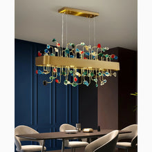 Carregar imagem no visualizador da galeria, MIRODEMI® Abbadia San Salvatore | Gold Rectangle Colorful Crystal Chandelier for Living room | S2024S
