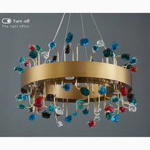 Carregar imagem no visualizador da galeria, MIRODEMI® Abbadia San Salvatore | Gold Rectangle Colorful Crystal Chandelier for Living room | S2024S
