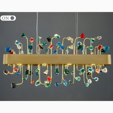 Carregar imagem no visualizador da galeria, MIRODEMI® Abbadia San Salvatore | Gold Rectangle Colorful Crystal Chandelier for Living room | S2024S
